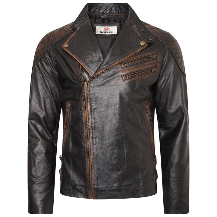 Skull Rider Distressed Brown Jacket
