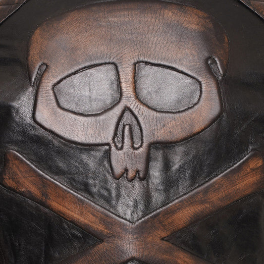 Skull Rider Distressed Brown Jacket