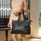 Handmade Woven Original Leather Bag With Zipper-Black - Image 2