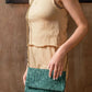Woven Dreams Fold Over Cross Body Leather Clutch