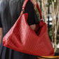 Handmade Woven Original Red Leather Bag - Image 6