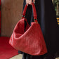 Handmade Woven Original Red Leather Bag - Image 2