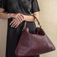 Handmade Woven Original Burgundy Leather Bag - Image 2