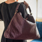 Handmade Woven Original Burgundy Leather Bag - Image 3