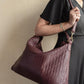 Handmade Woven Original Burgundy Leather Bag - Image 5