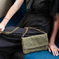Woven Dreams Fold Over Cross Body Leather Clutch
