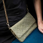 Woven Dreams Fold Over Cross Body Leather Clutch
