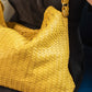 Handmade Woven Original Yellow Leather Bag - Image 4
