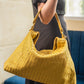 Handmade Woven Original Yellow Leather Bag - Image 5