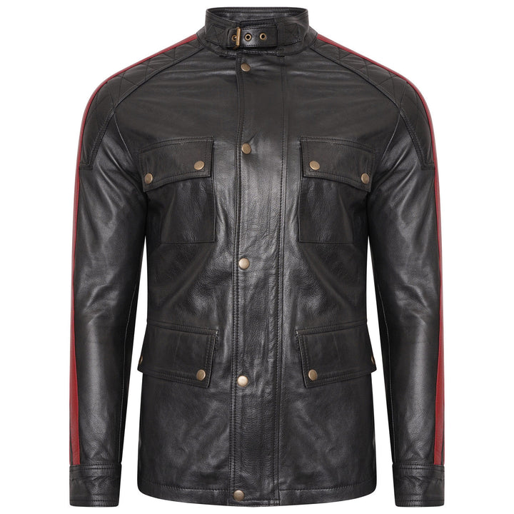 Daytona Leather Jacket Red Stripe