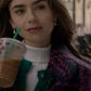 Emily In Paris Lily Collins Checked Sweater