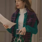 Emily In Paris Lily Collins Checked Sweater