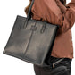 Everyday Women's Black Leather Zipper Tote Bag - Image 3