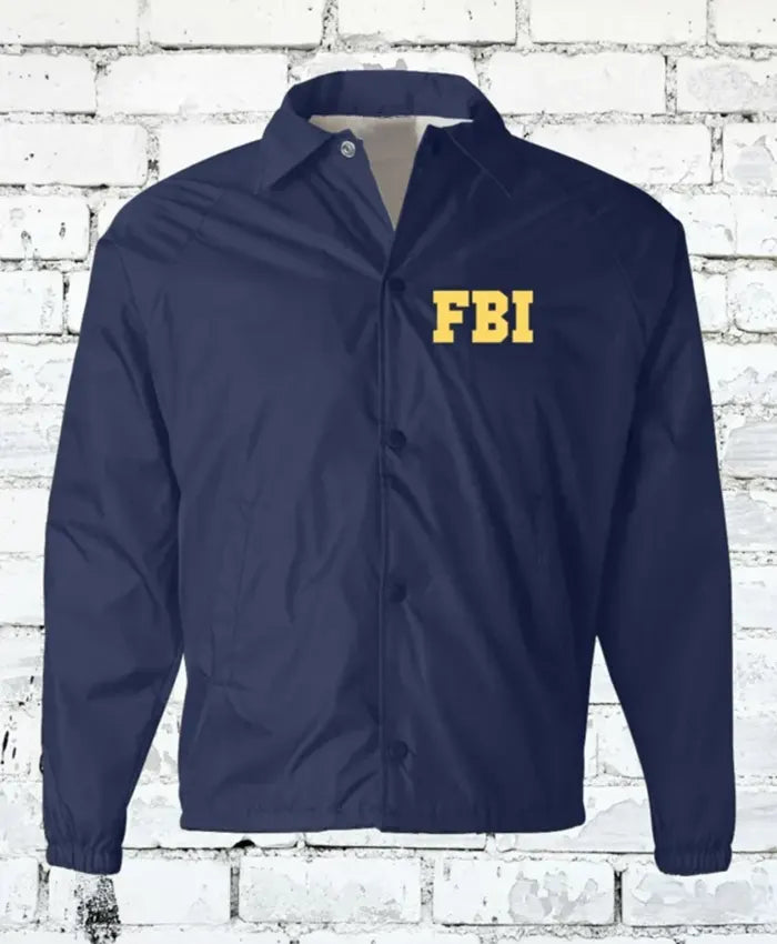 blue fbi jacket​ front