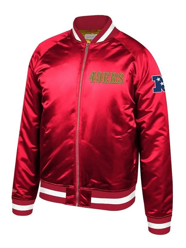 San Francisco 49ers Faithful to the Bay official bomber jacket with team logos
