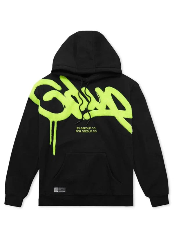 Geedup-Hoodie-Black-and-Green_ Front