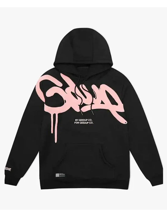 Geedup-Hoodie-Pink-and-Black Front