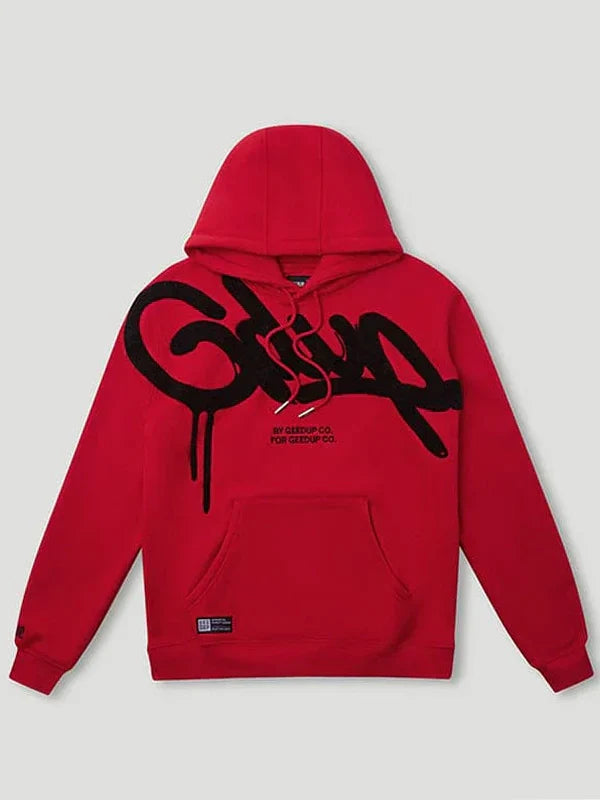 black and red geedup hoodie​ front