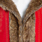 Close view of Red Christmas Chronicles 2 Mrs Claus Coat, showing the luxurious fur collar detail.