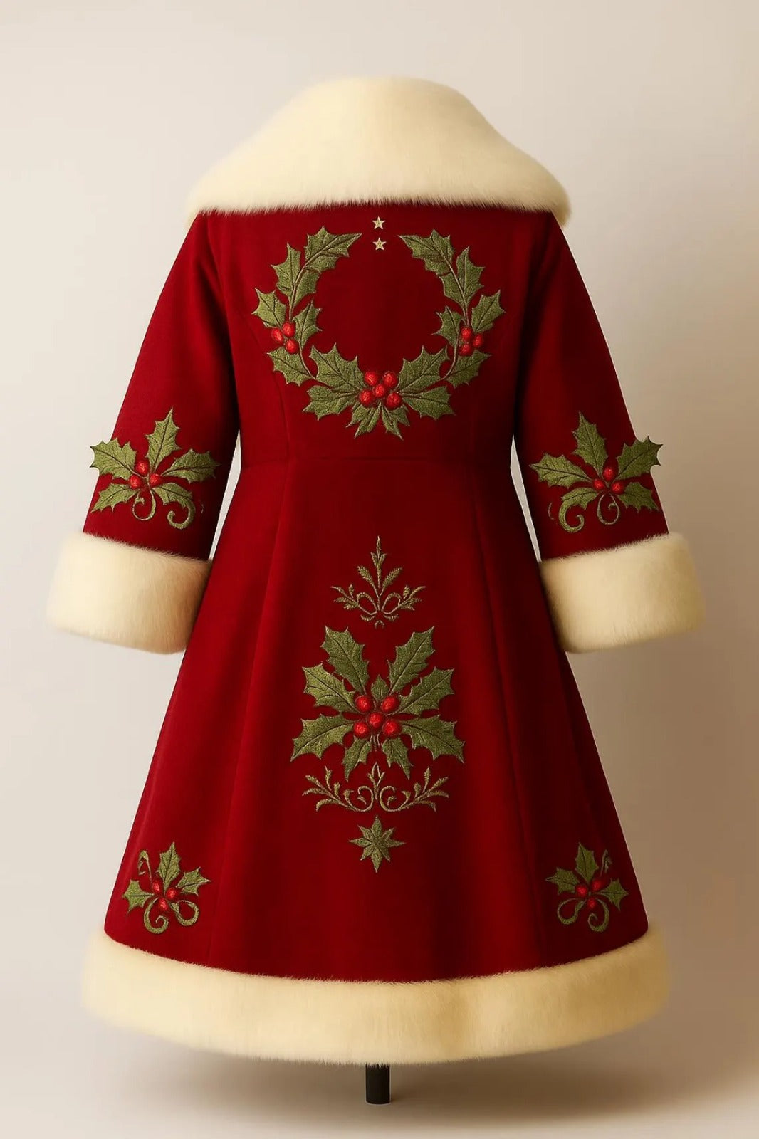 Luxury Santa Claus Velvet Coat with Vest Pant And Hat