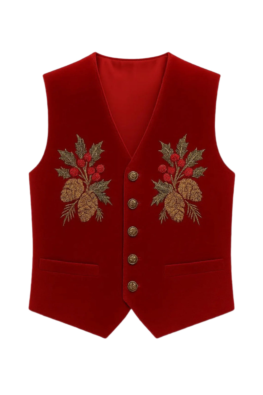Luxury Santa Claus Velvet Coat with Vest Pant And Hat