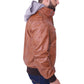 Men's Grey Removable Hood Brown Leather Jacket