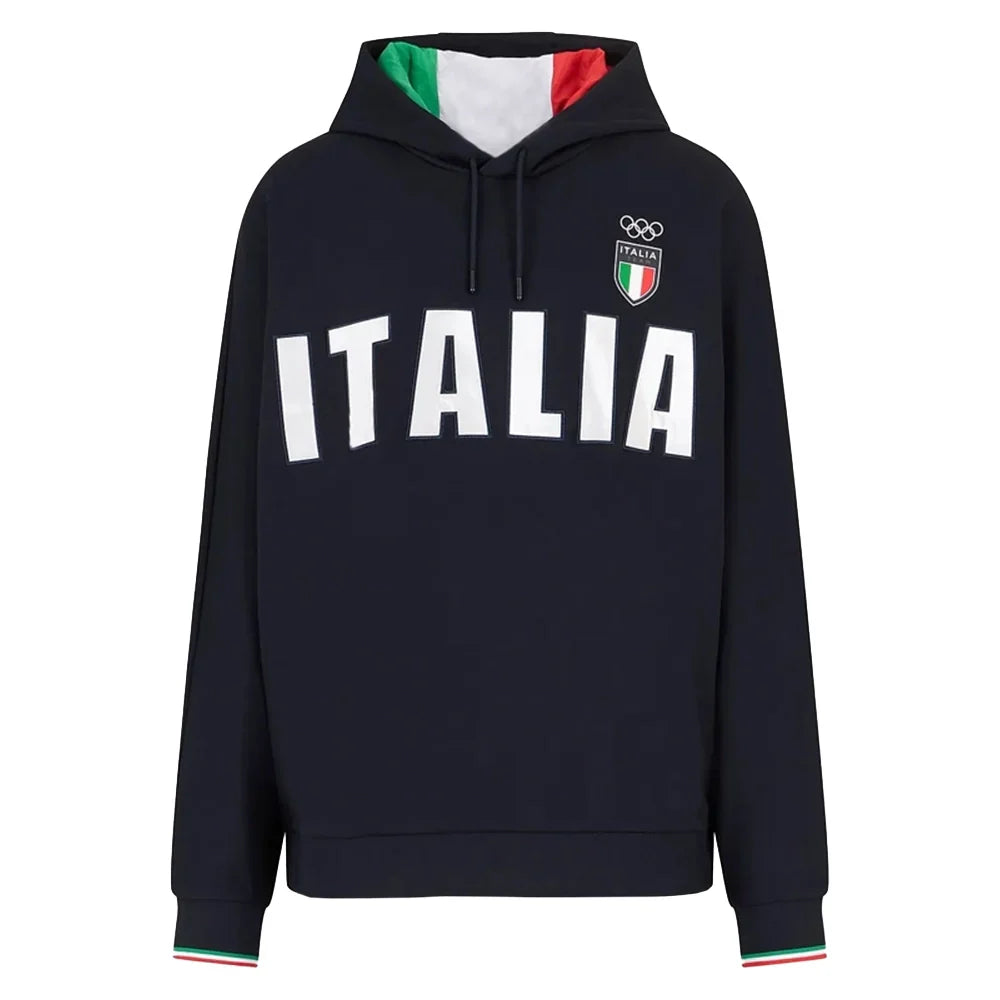Italy-Olympic-Black-Hoodie Front