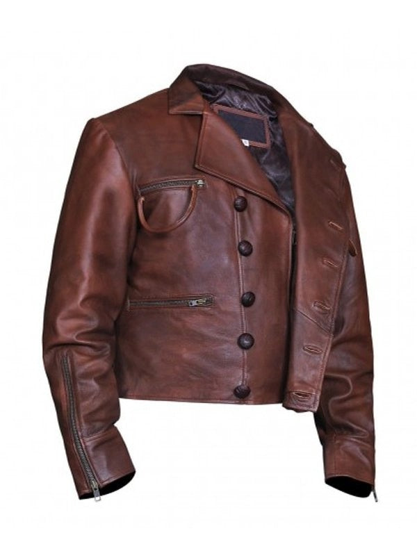 Justice League Aquaman Distressed Leather Jacket