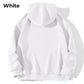 Back view of White Kozy-White-Hoodie