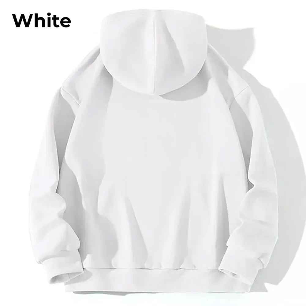 Back view of White Kozy-White-Hoodie