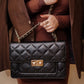 Flora Quilted Crossbody Leather Bag - Black - Image 15