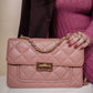 Flora Quilted Crossbody Leather Bag - Pink - Image 14