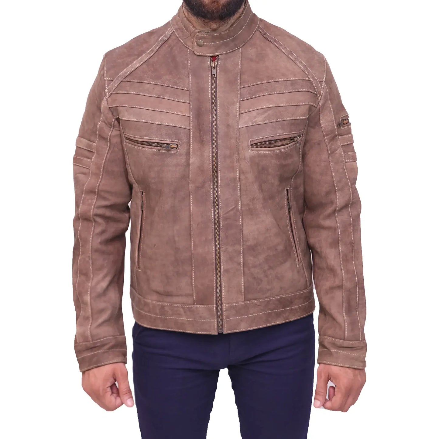 Men's Brown Motorcycle Leather Jacket