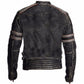 Biker Vintage Motorcycle Distressed Black Retro Leather Jacket