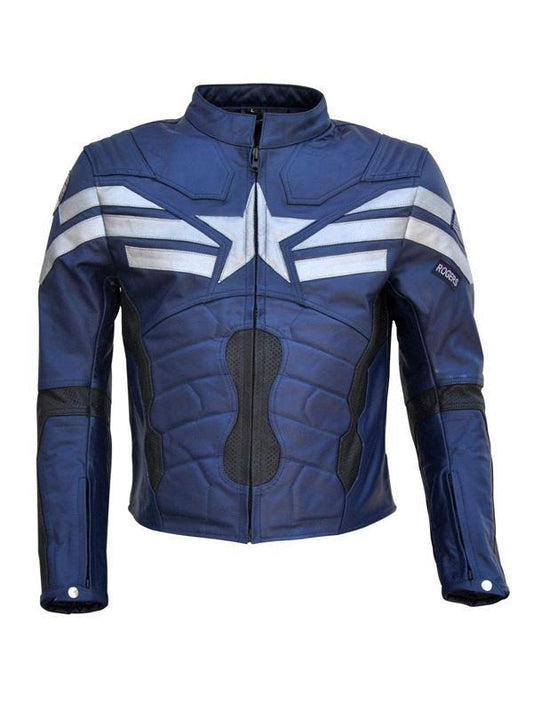 Chris Evans Captain America The Winter Soldier Blue Jacket