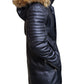 Men's Leather Parka Jacket Black
