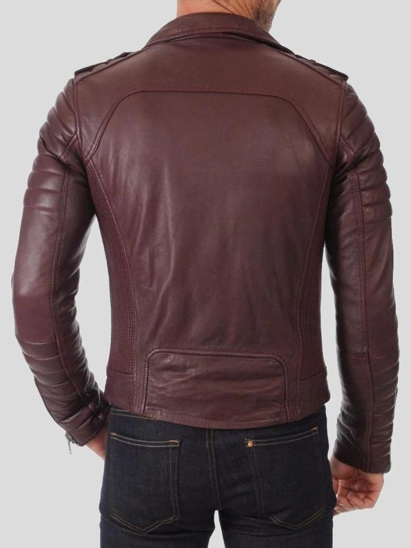 Men’s Dark Brown Leather Motorcycle Jacket