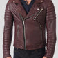 Men’s Dark Brown Leather Motorcycle Jacket