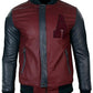 Men's Leather Baseball Jacket Maroon