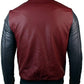 Men's Leather Baseball Jacket Maroon