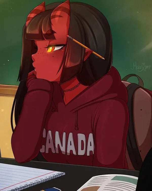 Close-up of Meru-The-Succubus-Canada-Hoodie