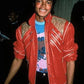 Close view of Red Michael Jackson Beat It Jacket