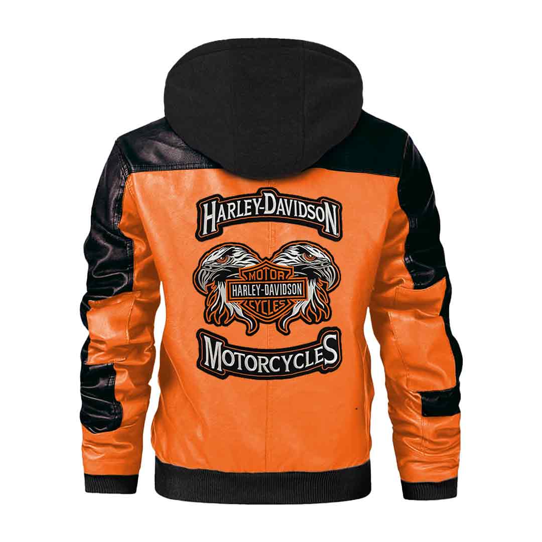 Harley Davidson Orange Hooded Jacket