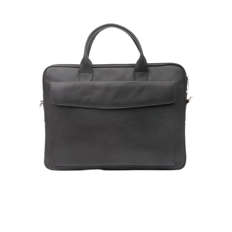 Parker Slim Leather Laptop Bag-Black - Image 4