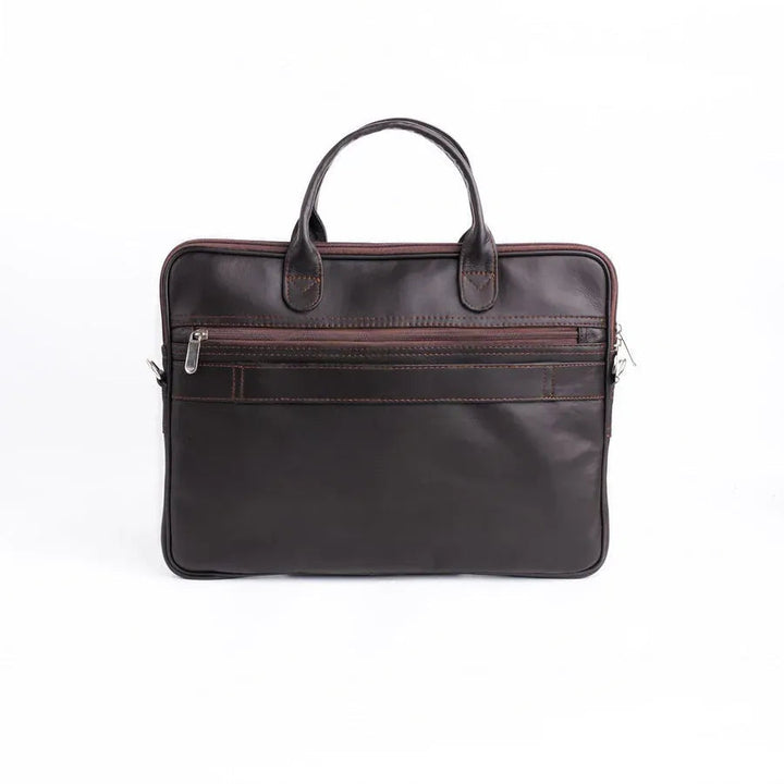 Parker Slim Dark Brown Laptop Leather Bag - Image 6