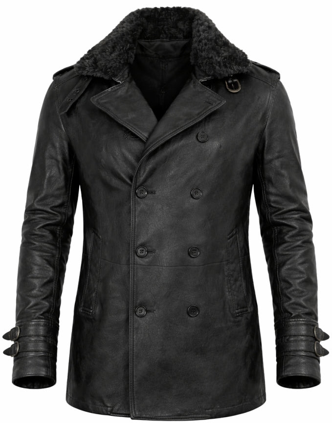 Resident Evil 9 Leon Kennedy Jacket with fur collar on a white background