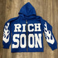 Front view of Blue Rich-Soon-Zip-Up-Hoodie-Blue