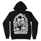 Back view of Black Till-Death-Do-Us-Part-Black-Zip-Up-Hoodie with skeleton graphic.