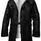 bane coat jacket in black color front side