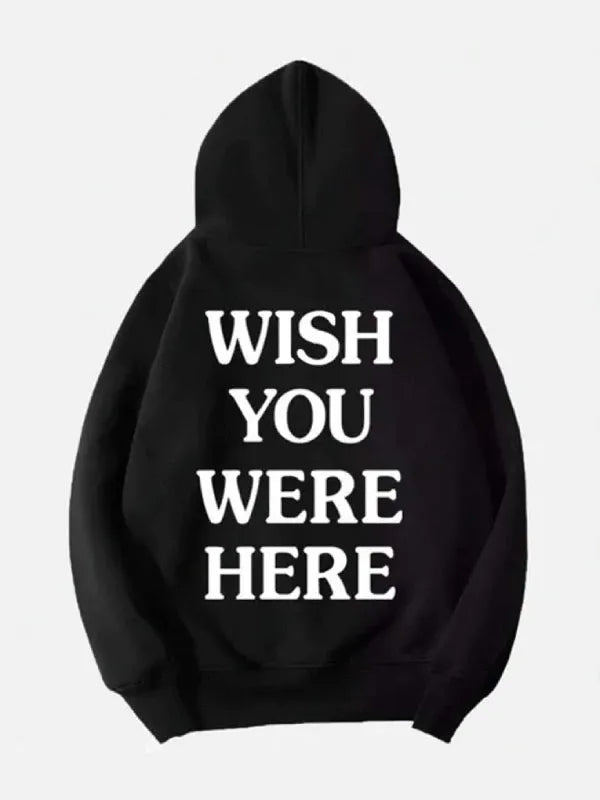 Back view of Black Travis-Scott-Astroworld-Wish-You-Were-Here-Black-Hoodie